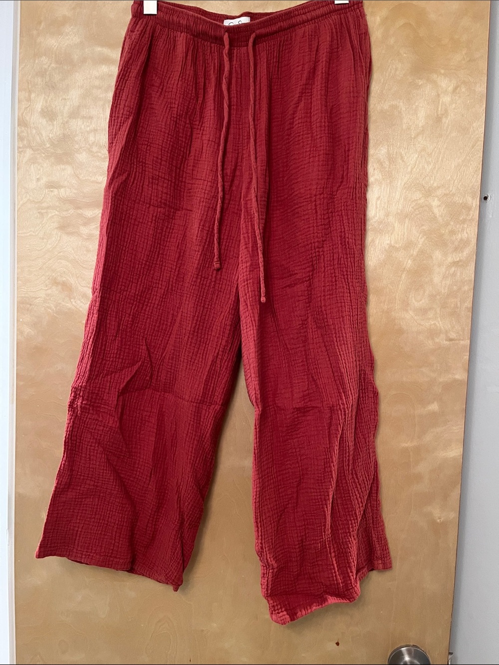 Jessica Simpson Red Cropped Drawstring Lounge Pants